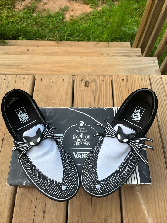 Vans Shoes - Vans x The Nightmare Before Christmas Black and White Cat Slip-On Sneakers